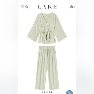 Lake Pajamas Kimono Set in Fern, size L